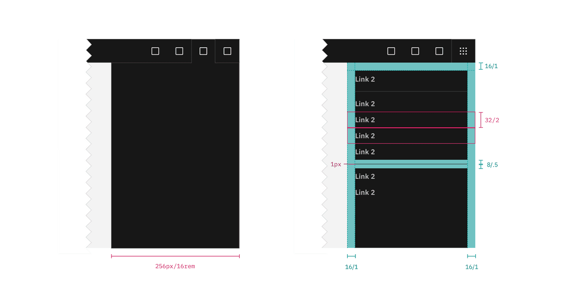 UI shell right panel example.